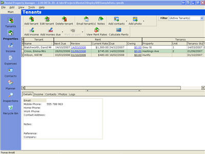 Screenshot of Rental Property Manager
